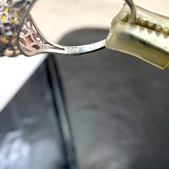 Vtg. Sterling Silver Citrine Ring Size 8 - Picture 8 of 8